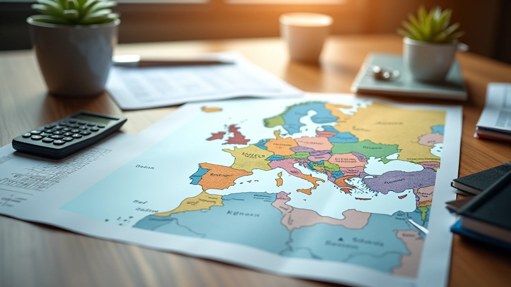 Vue aérienne d'une carte européenne montrant les différences régionales de taux d'épargne