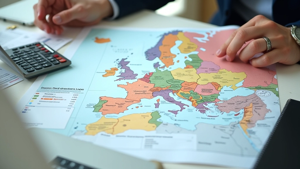 Carte de la zone euro affichant les différents taux de dépôt par pays avec code couleur du plus bas au plus haut