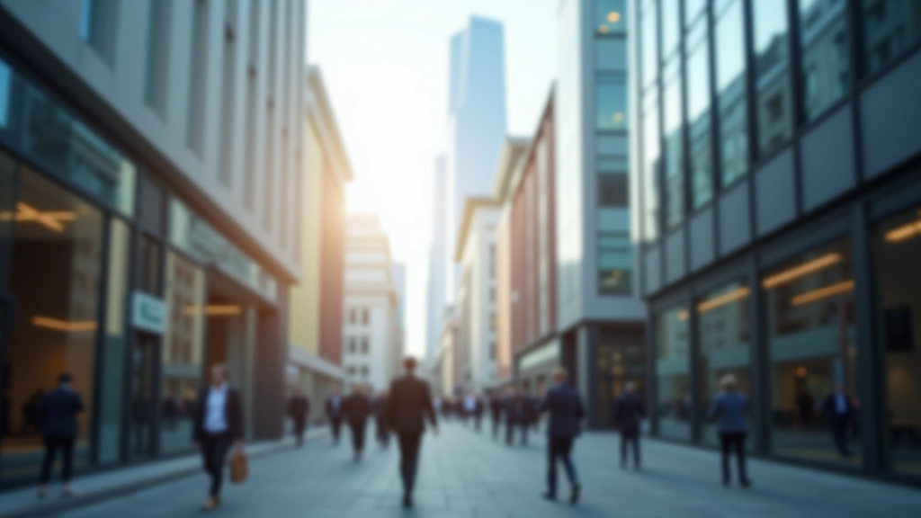 District financier européen avec bâtiments modernes et architectures prestigieuses